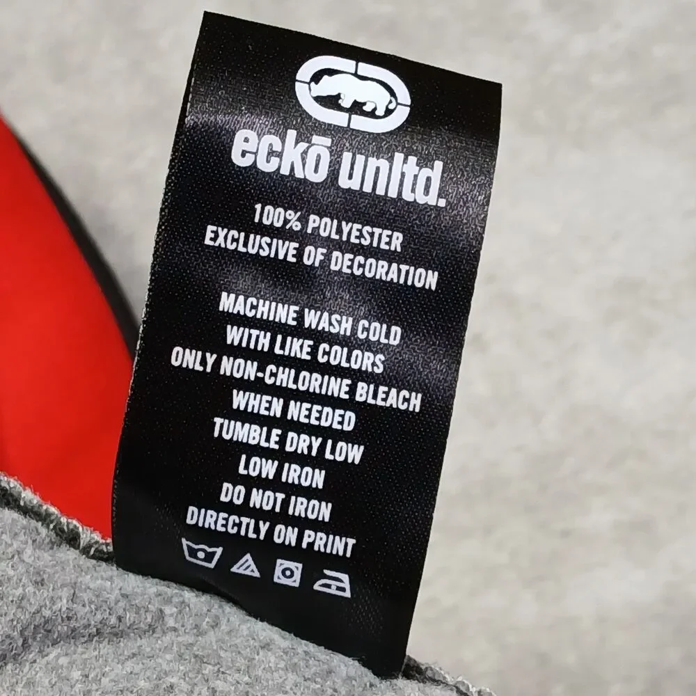 Ecko Unltd Mens XXL 2XL Fleece Joggers Colorblock Rhino Spellout Baggy Y2K Skate